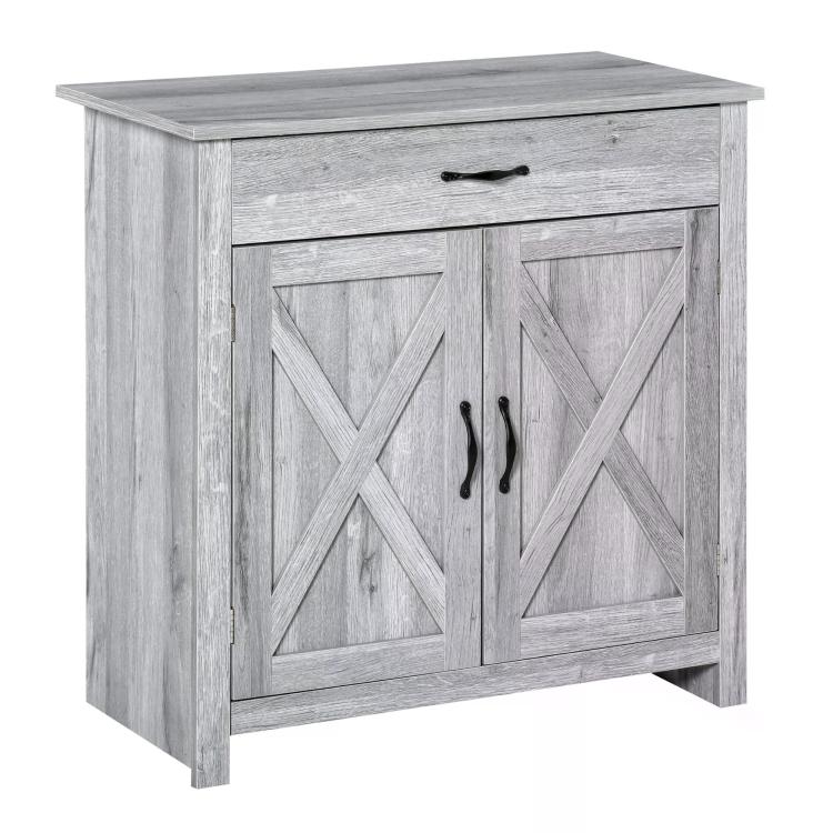 Picture of Farmhouse Barn Door Sideboard Storage Cabinet Coffee Bar