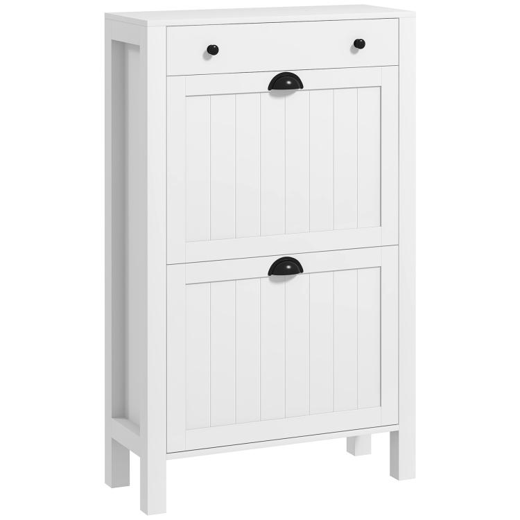 Picture of Narrow Shoe Cabinet with 2 Flip Drawers and Adjustable
