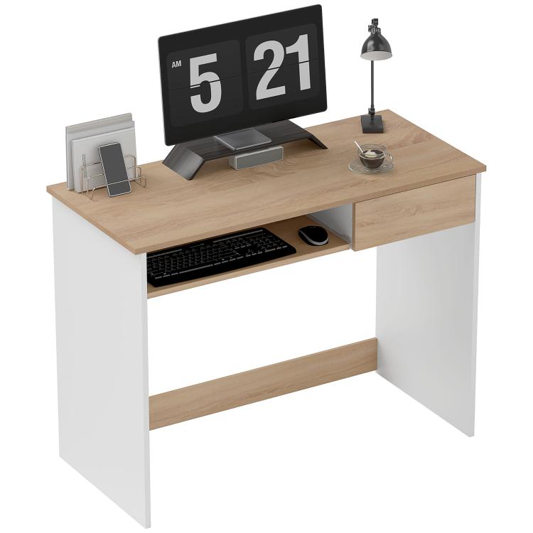 Picture of 100cm Compact Computer Desk with Keyboard Tray Home Office