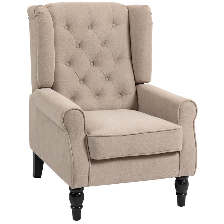 Picture of Wingback Accent Chair Retro Upholstered Button Tufted