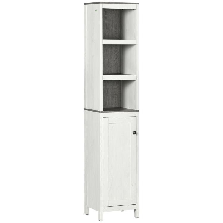 Picture of kleankin Tall Bathroom Storage Cabinet Freestanding Tower