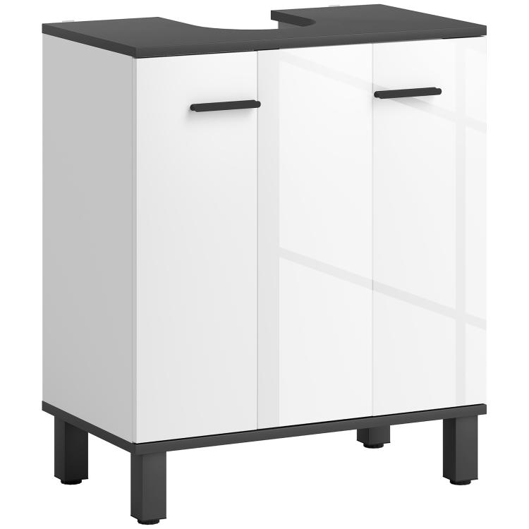 Picture of kleankin On-Wall Farmhouse Bathroom Storage Cabinet - White