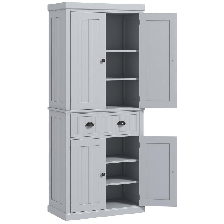 Picture of Multi-Storage Mid-Century Kitchen Cabinet - Grey