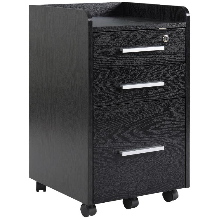 Picture of Three-Drawer Lockable Filing Cabinet - Black