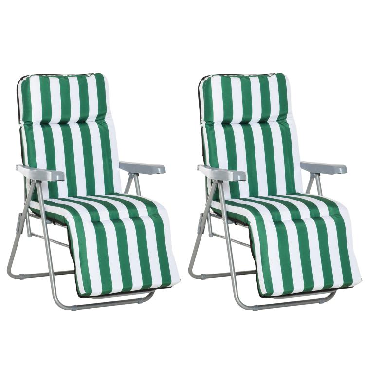 Picture of 2 Pieces Outdoor Sun Lounger Set with Cushions Patio