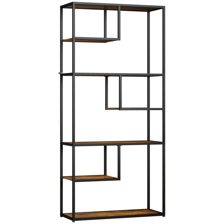 Picture of Industrial Bookcase Shelf 6 Tier Metal Shelving Storage