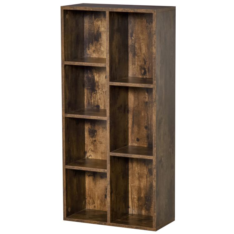 Picture of Seven-Cube Bookcase - Rustic Brown Wood Effect