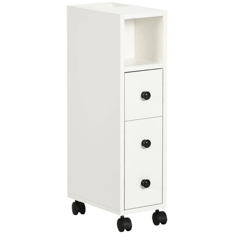 Picture of kleankin Slimline Bathroom Storage Cabinet - White
