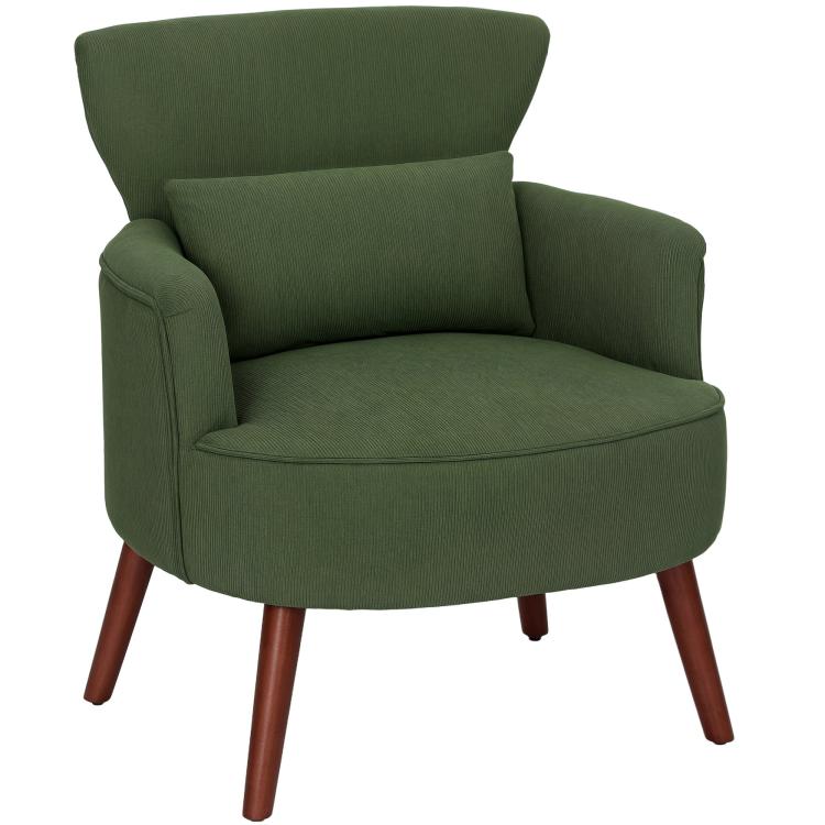 Picture of Corduroy Retro Accent Chair - Green