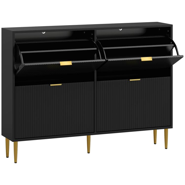 Picture of Elegant Two-Drawer Shoe Cabinet - Black