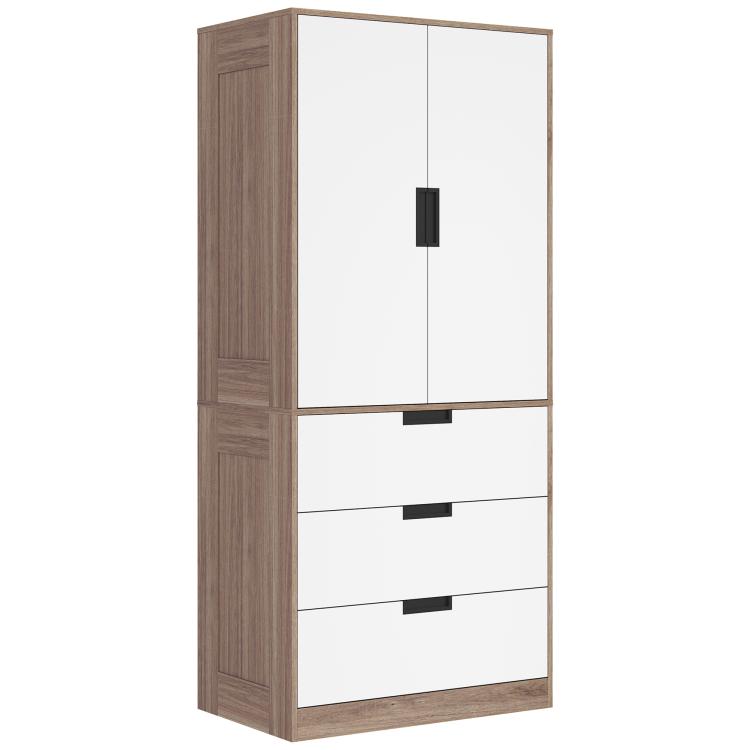 Picture of Two Door Two Drawer Wardrobe - WhiteBrown