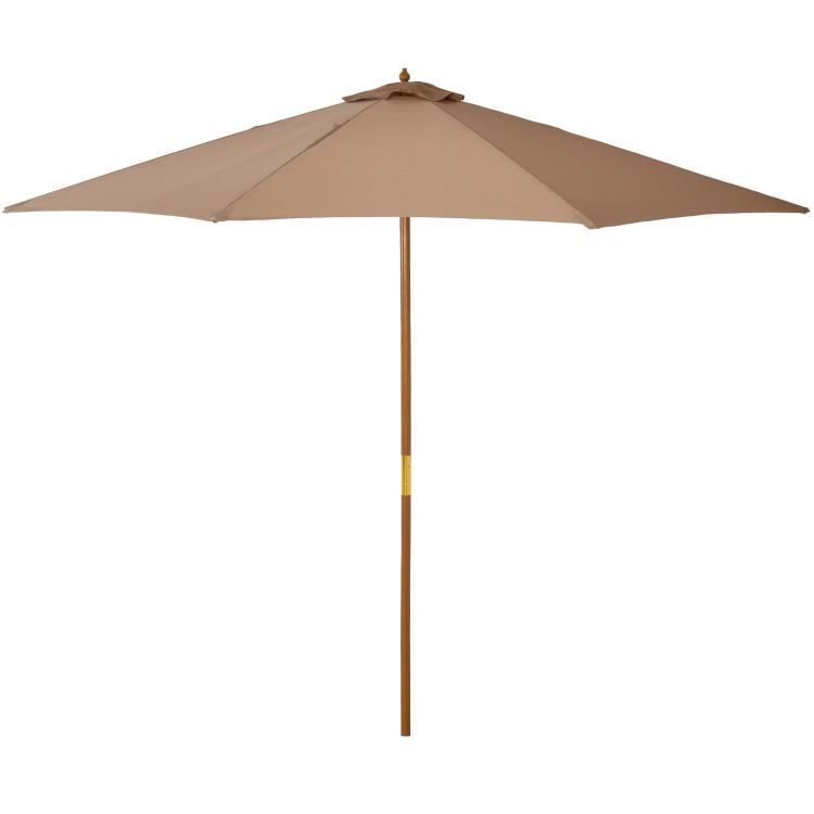 Picture of 3m Garden Umbrella Wooden Parasol 8 Ribs Bamboo Sun Shade