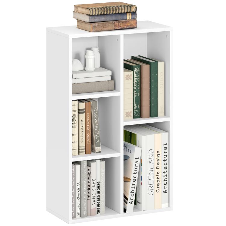 Picture of 2-Tier Bookshelf with 5 Compartments - Black