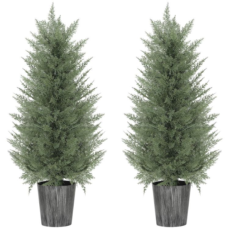 Picture of 90cm Artificial Cypress Trees Set of 2 UV Resistant