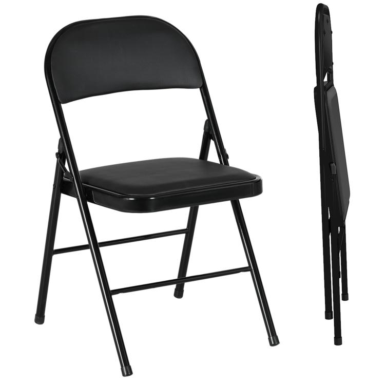 Picture of Set of Two Cushioned Folding Chairs - Black