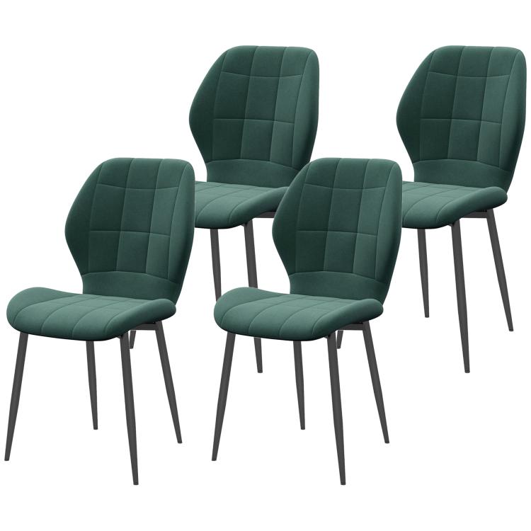 Picture of Set of Four Flannel Relaxed Tub Dining Chairs - Green