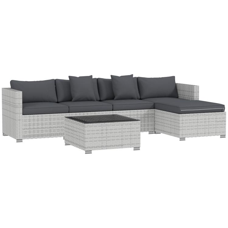 Picture of 6 Pieces Rattan Corner Sofa Set - Mixed Grey