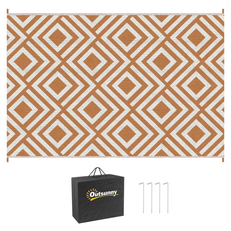 Picture of Reversible Outdoor Rug Plastic Straw Mat w Carry Bag