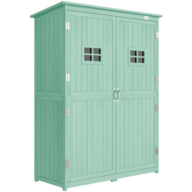 Picture of Wooden Garden Shed with Two Windows Tool Storage Cabinet