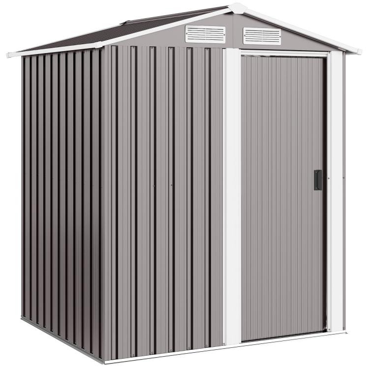 Picture of Garden Metal Tool Storage Shed with Sliding Door Sloped