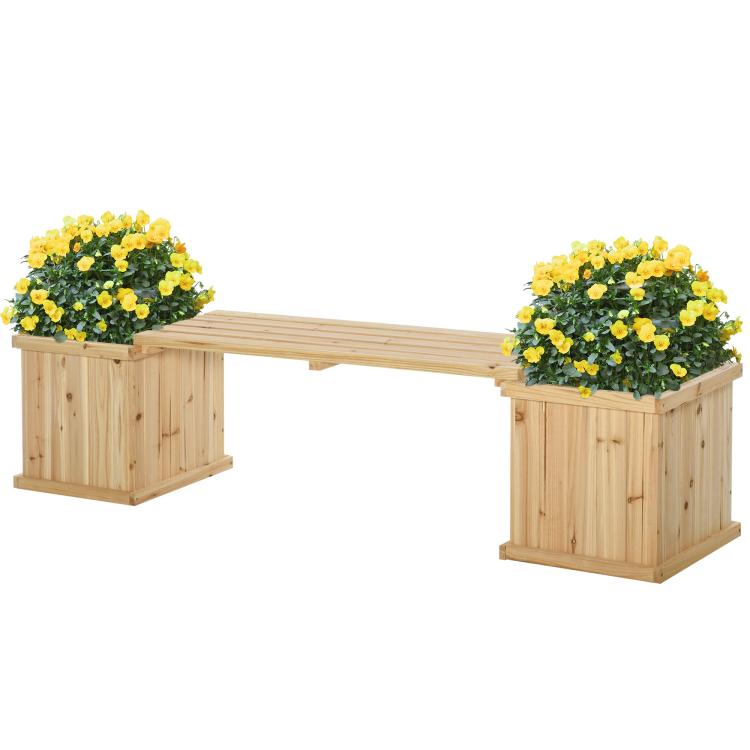 Picture of 37L Wooden Garden Planter  Bench Combination Garden Raised
