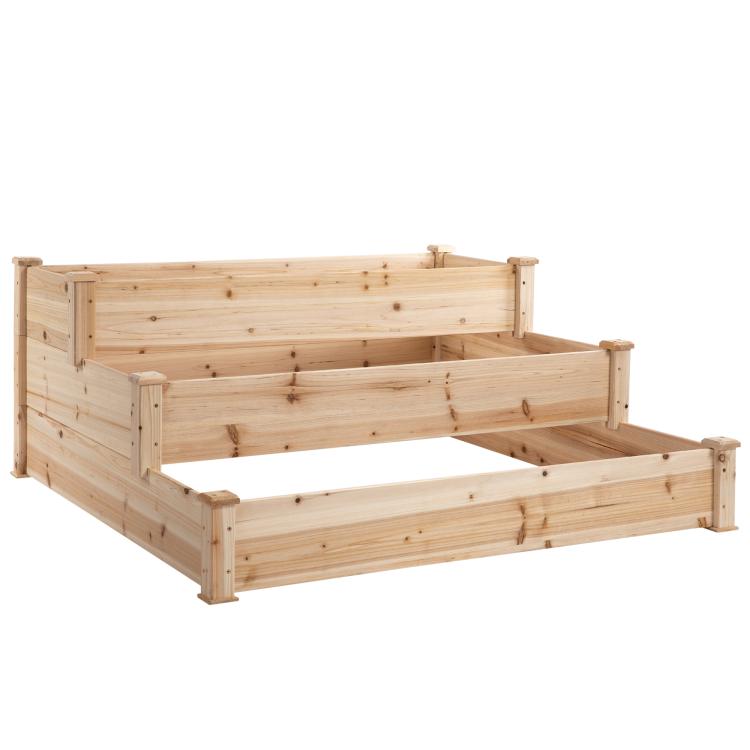 Picture of 470L Raised Garden Bed 3-Tier Planter Kit Elevated Wooden