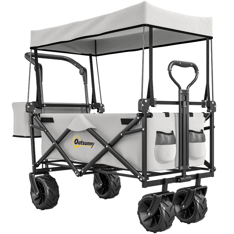 Picture of Folding Trolley Cart Storage Wagon Beach Trailer 4 Wheels