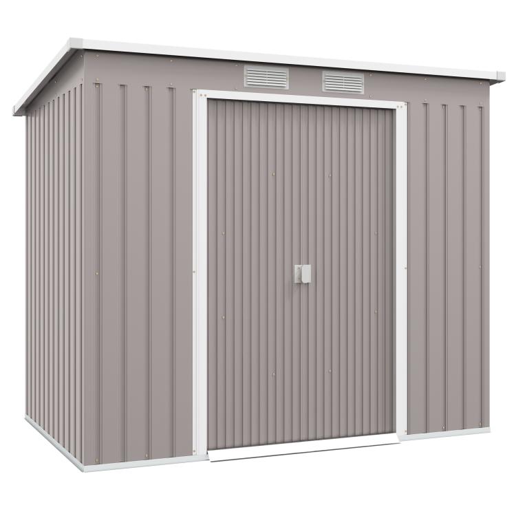 Picture of 7 x 4ft Galvanised Steel Garden Shed with Foundation Kit -