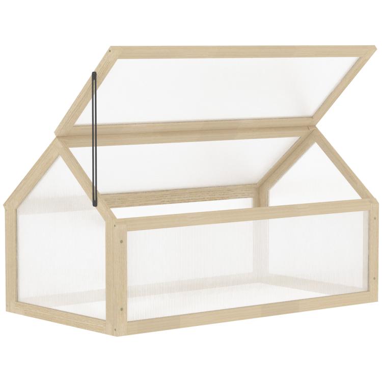 Picture of Wooden Cold Frame Garden Polycarbonate Greenhouse with