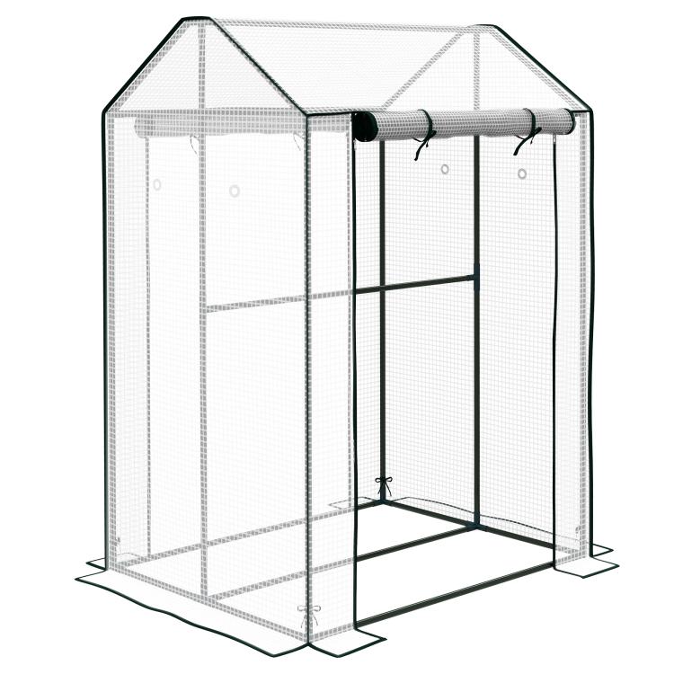 Picture of Green House Mini Greenhouse with 2 Roll-up Doors Vent
