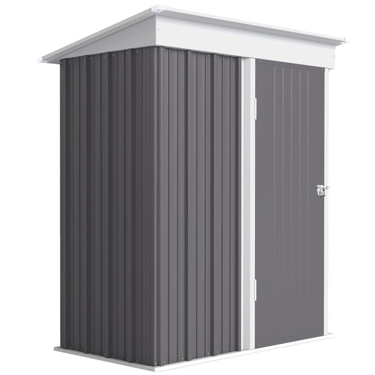 Picture of Metal Garden Shed Outdoor Lean-to Shed for Tool Motor