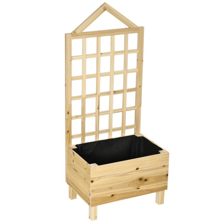 Picture of 3 Tier Garden Planters with Trellis for Vine Climbing