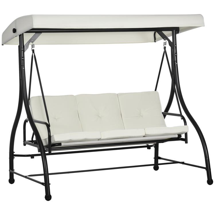 Picture of 3 Seater Canopy Swing Chair 2 in 1 Garden Swing Seat Bed