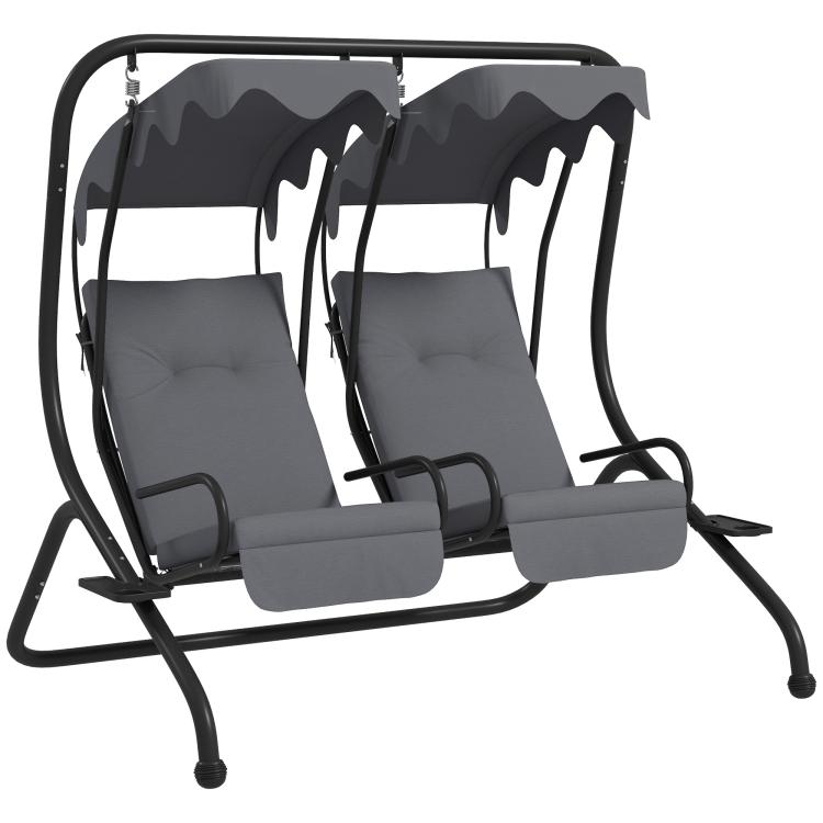 Picture of Canopy Swing 2 Separate Relax Chairs w Handrails and