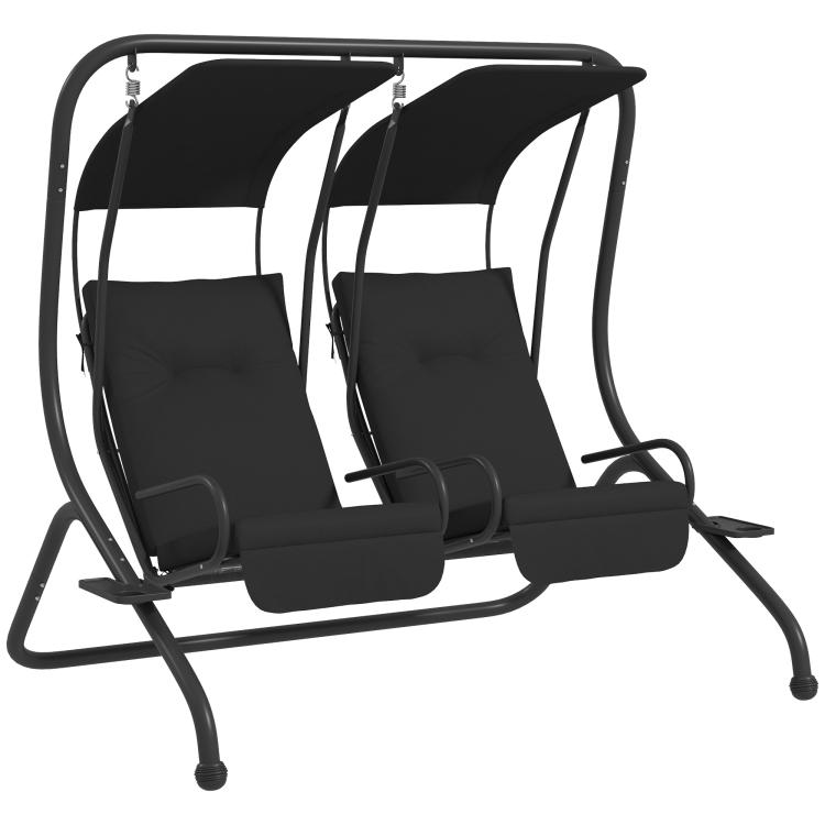 Picture of Three-Person garden Swing Chair with Adjustable Canopy -