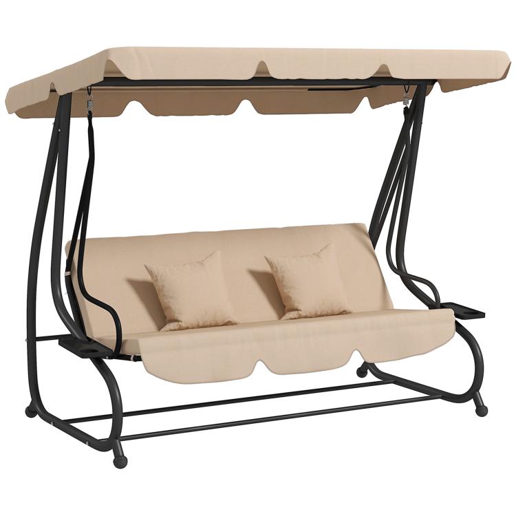 Picture of Three-Person garden Swing Chair with Adjustable Canopy -