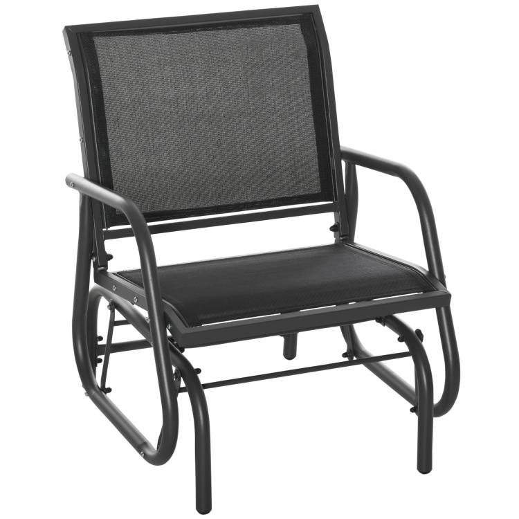 Picture of Outdoor Garden Glider Chair Metal Frame Single Armchair