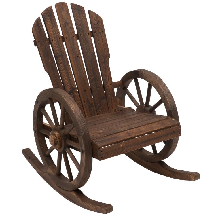 Picture of Wooden Adirondack  Rocking Chair Reclining Armchair Outdoor