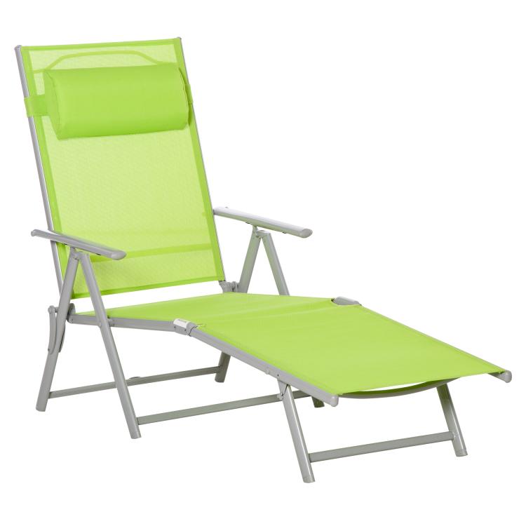 Picture of Folding Sun Lounger Outdoor Chaise Lounge Recliner with