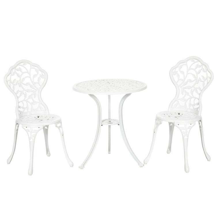 Picture of 3 Pcs Aluminium Bistro Set Garden Furniture Dining Table