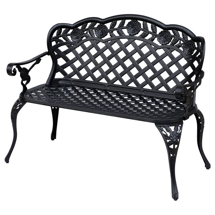 Picture of Garden Bench Cast Aluminium 107Lx58Wx85H cm-Black