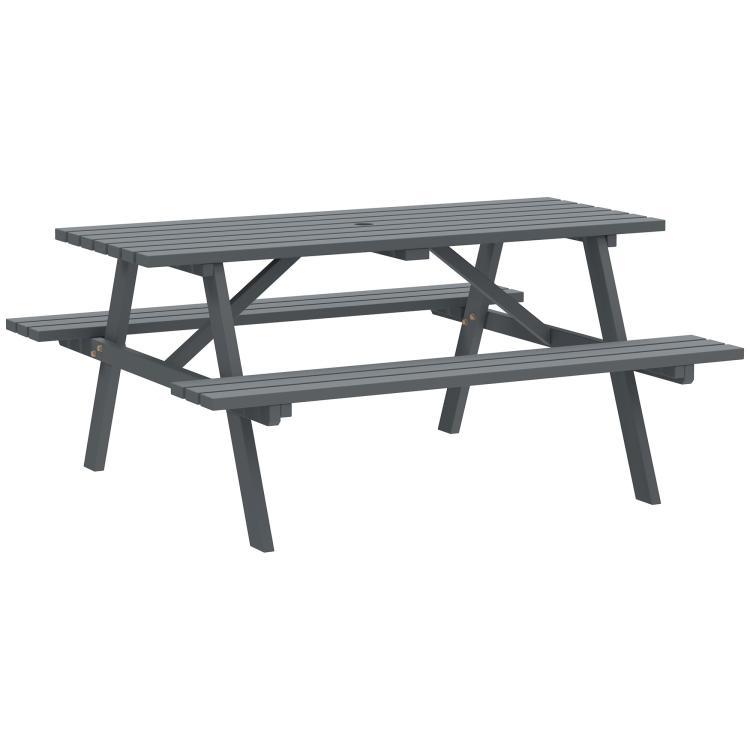 Picture of 6 Seater Wooden Picnic Table Bench for Outdoor Garden or