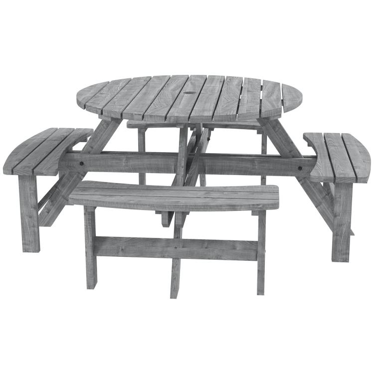 Picture of 8-Seater Wooden Picnic Set-Fir Wood