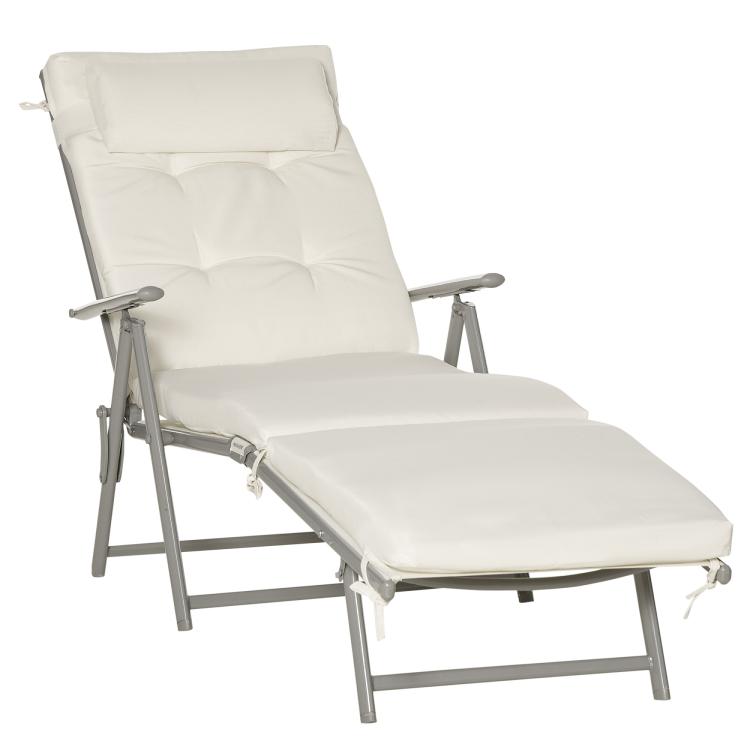 Picture of Sun Lounger Steel Frame Outdoor Folding Chaise Texteline