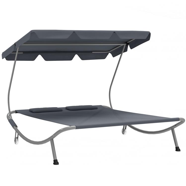 Picture of Double Outdoor Bed with Canopy - Light Grey